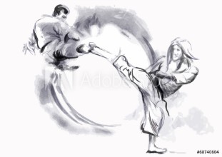 Picture of Karate - Hand drawn calligraphic vector